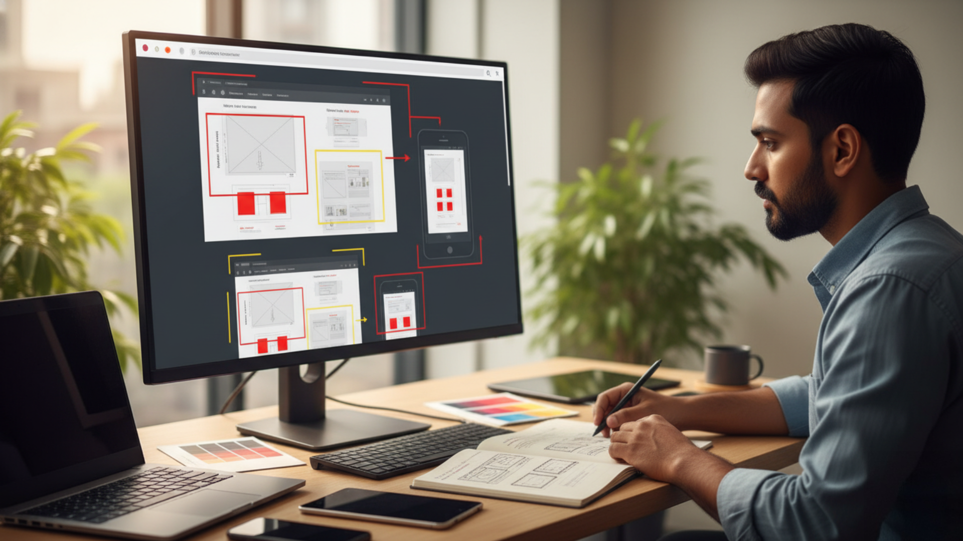 Demonstration of fluid website layouts created by a responsive web design company in Hyderabad