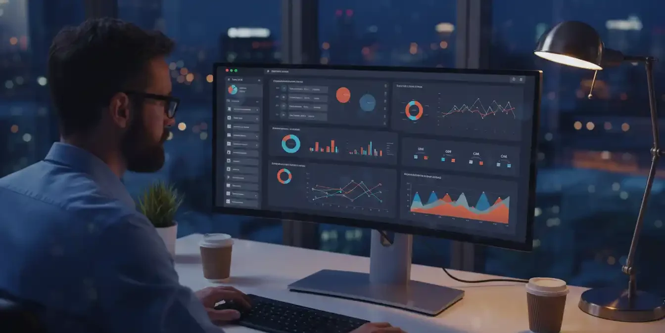 A computer screen showing analytics and charts for a paid advertising campaign