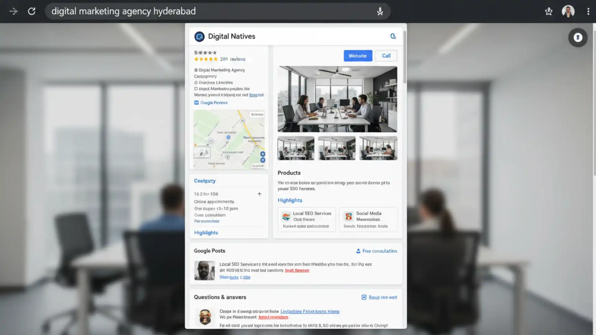 optimized Google My Business profile for local search